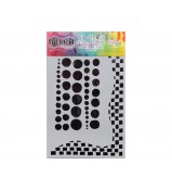 Dylusions Stencil Chequered Dots 5x8 by Crafters Workshop *